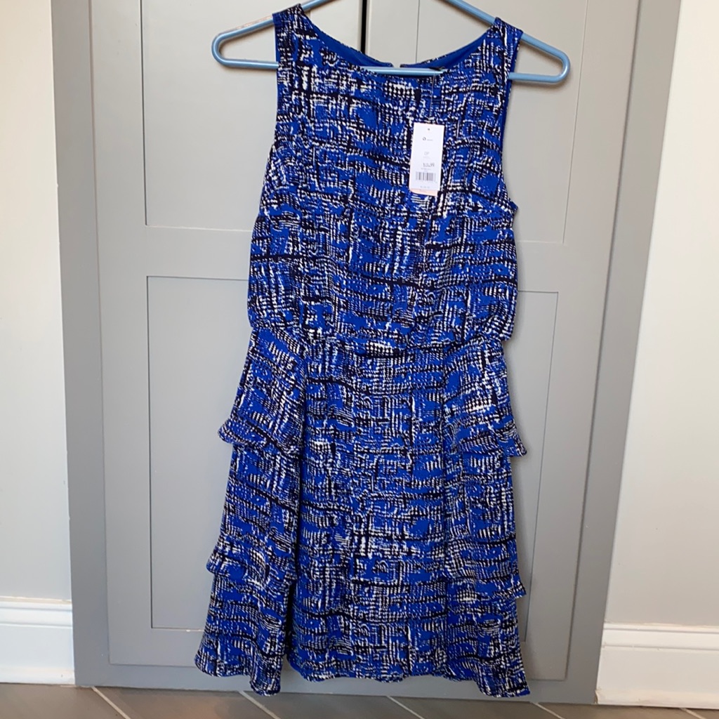 Blue Print Dress. Brand New With Tags